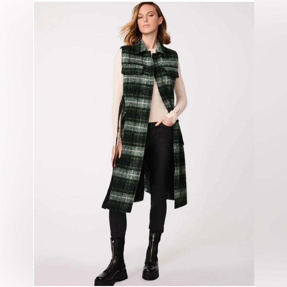 NWT Women’s Bernardo Green Plaid Vest, Size M